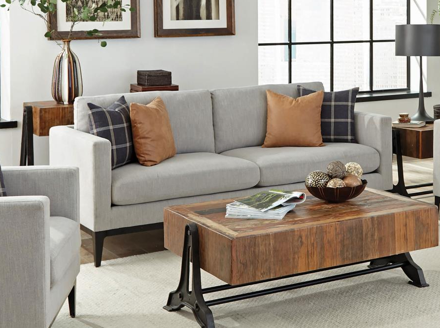 Apperson Transitional Upholstered Sofa - Light Gray