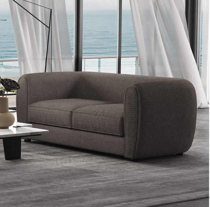 Verdal Contemporary Living Room Set in Charcoal Gray Boucle