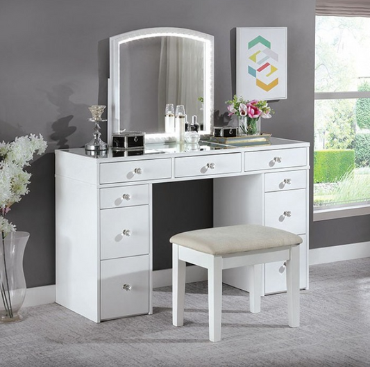 Louise Contemporary Vanity Set - Luminous White