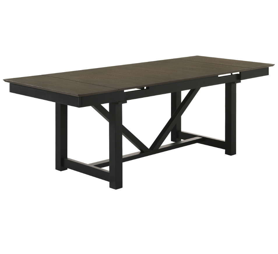 Malia Rectangular Dining Table With Refractory Extension Leaf Black
