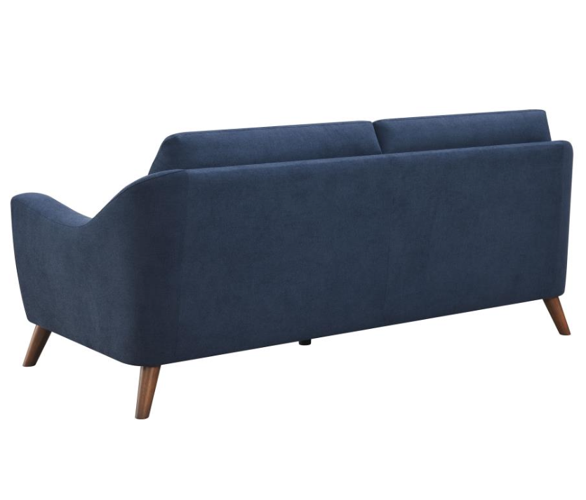 Gano Mid-Century Modern Sofa & Loveseat Set in Navy Blue