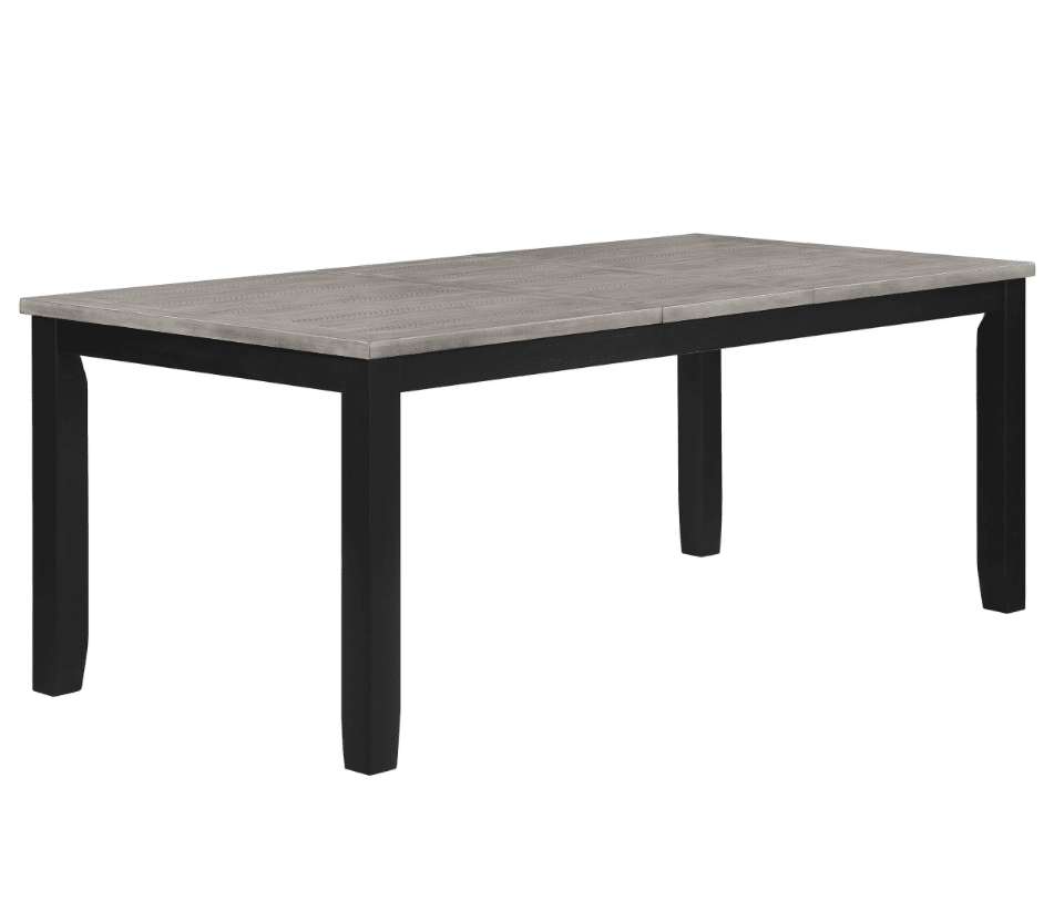 Elodie 7-Piece Dining Table Set With Extension Leaf Grey And Black