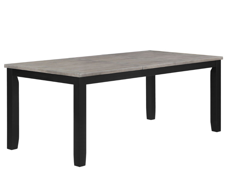 Elodie 5-Piece Dining Table Set With Extension Leaf Grey And Black