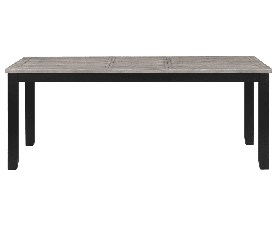 Elodie 7-Piece Dining Table Set With Extension Leaf Grey And Black