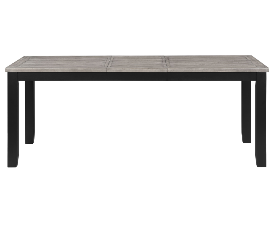 Elodie 5-Piece Dining Table Set With Extension Leaf Grey And Black