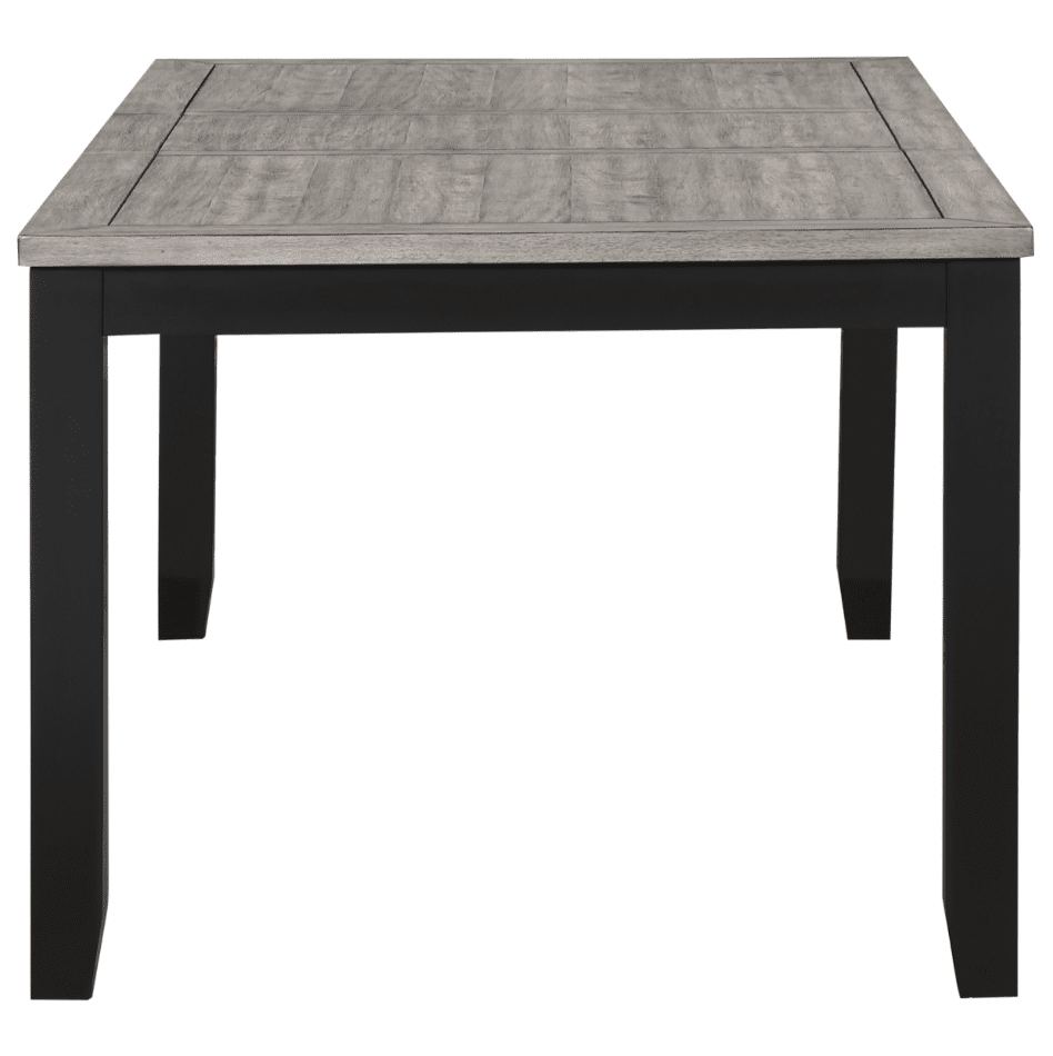 Elodie 7-Piece Dining Table Set With Extension Leaf Grey And Black
