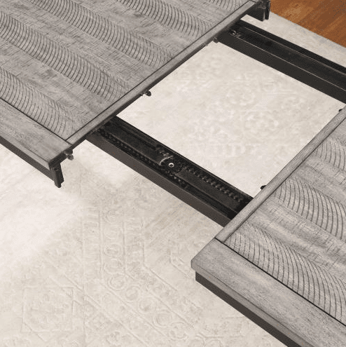 Elodie 7-Piece Dining Table Set With Extension Leaf Grey And Black