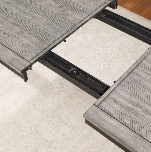 Elodie 5-Piece Dining Table Set With Extension Leaf Grey And Black