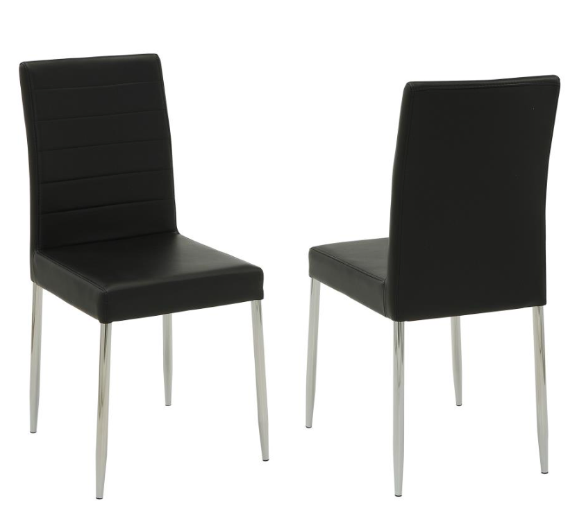 Bonsal Modern PU Dining Chair w- Chrome Leg Set of 4