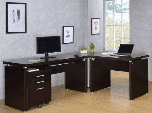 Skylar Long Computer Desk With File Cabinet