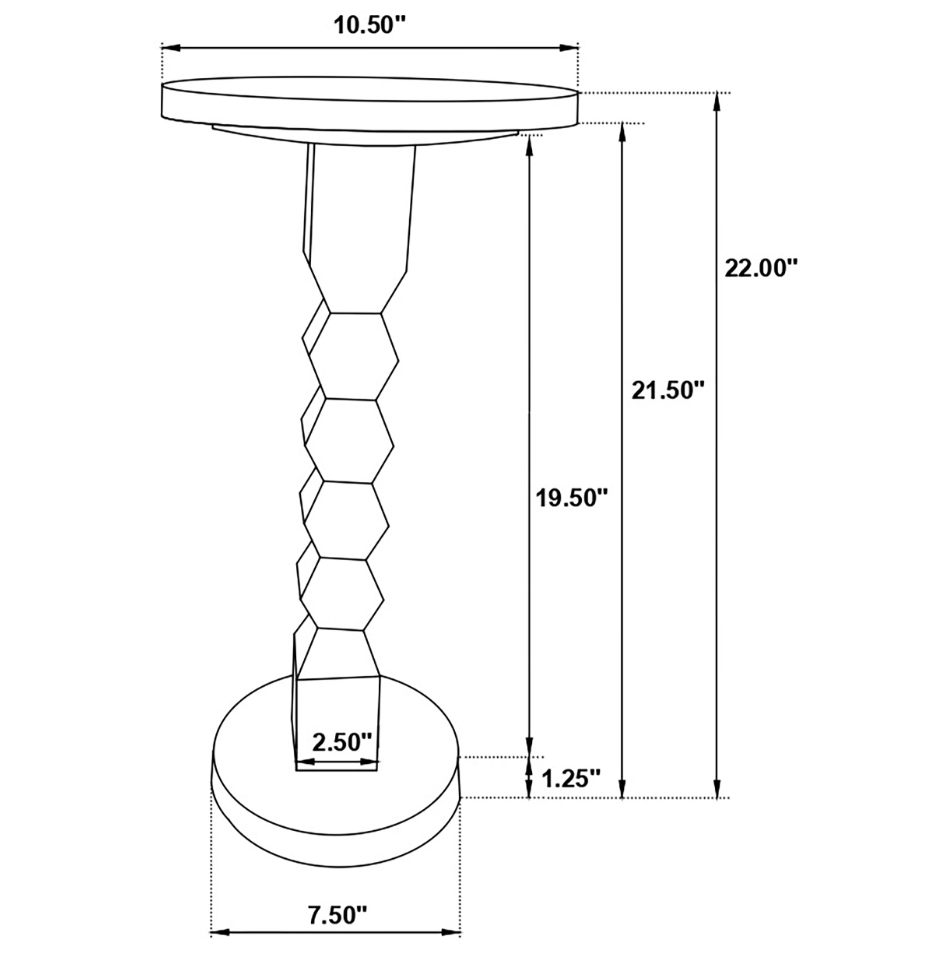 Colette Round Marble Top Side Table White And Dark Grey