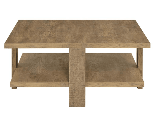 Dawn Square Engineered Wood Coffee Table With Shelf Mango