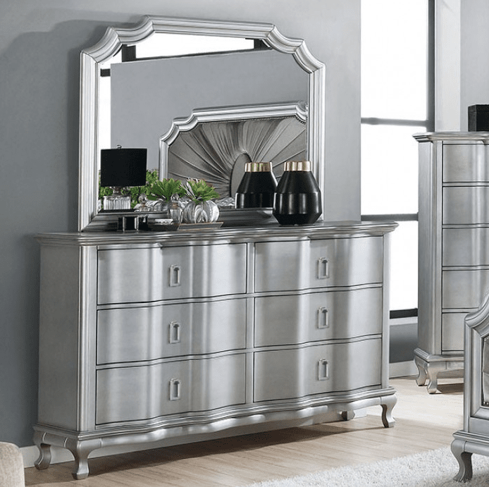 Aalok Glam Style King Bedroom Set - Warm Gray