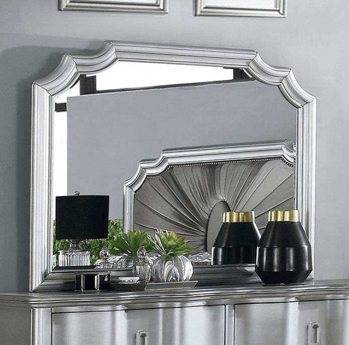 Aalok Glam Style King Bedroom Set - Warm Gray