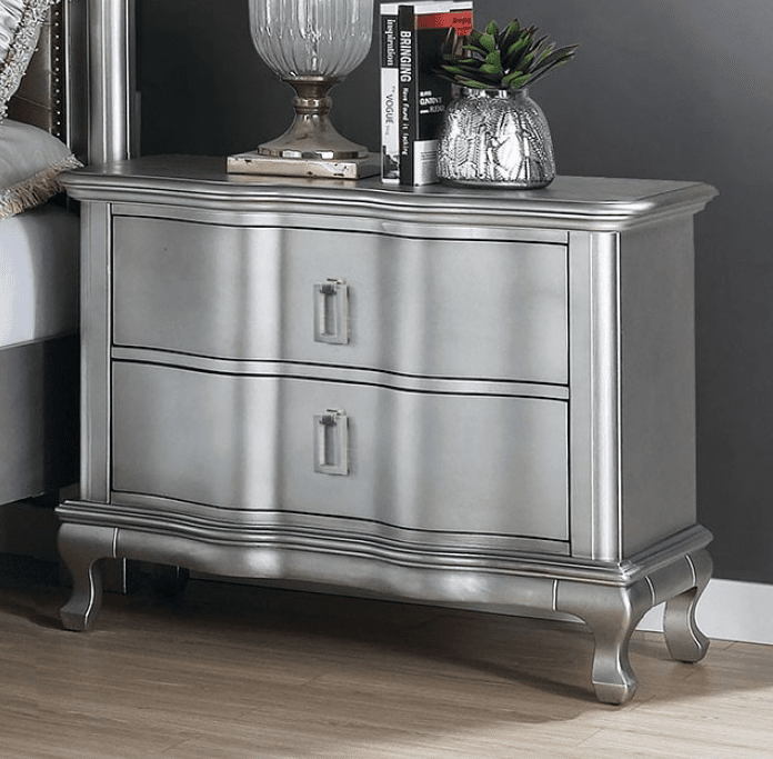Aalok Glam Style King Bedroom Set - Warm Gray