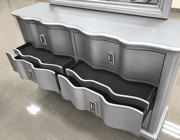 Aalok Glam Style King Bedroom Set - Warm Gray