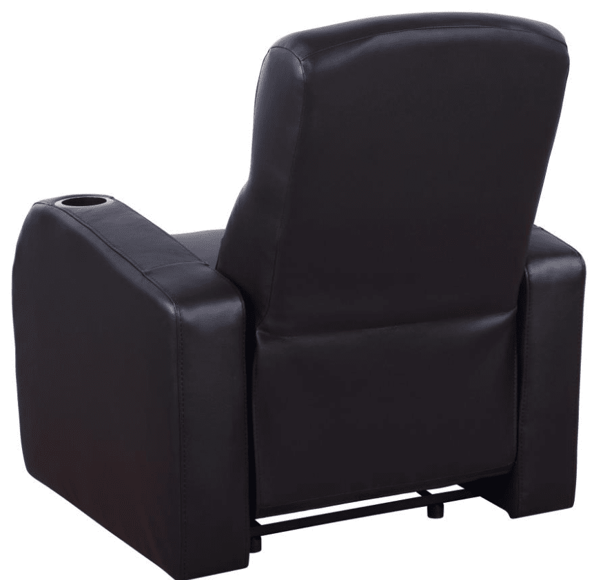Harrison 3 Piece Black Top Grain Leather Theater Seating