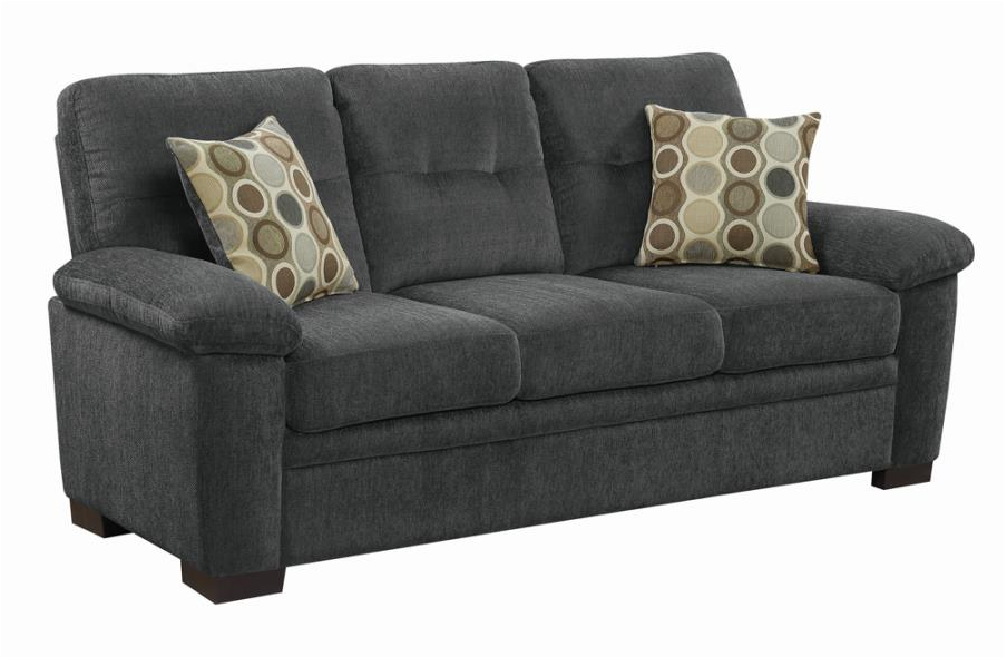 Walter Plush Grey Chenille Upholstered Sofa