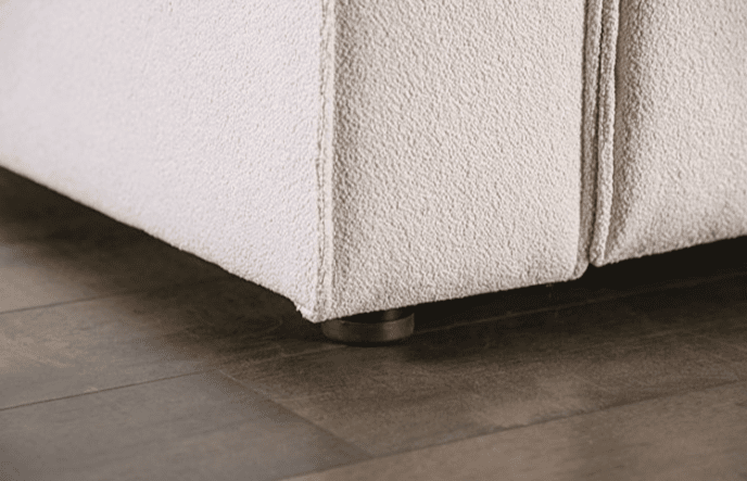 Teharris Contemporary Power Sofa in White Sherpa