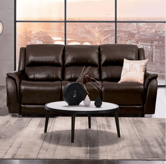 Gorgius Genuine Leather Power Sofa - Espresso