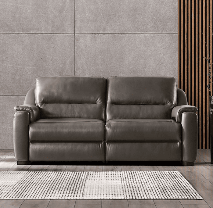 Altamura Italian Leather Power Sofa Gray Finally Home Furnishings LLC