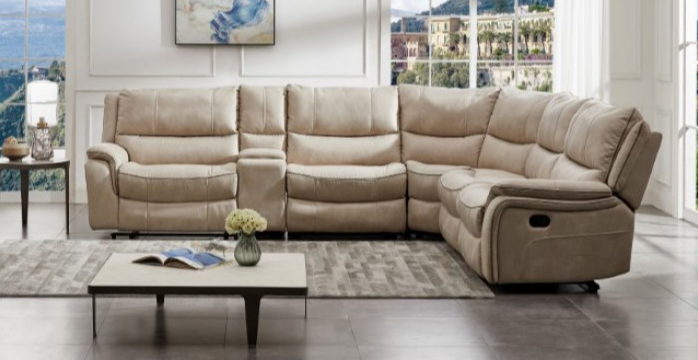 Jerominus Transitional Upholstered Motion Sectional - Beige
