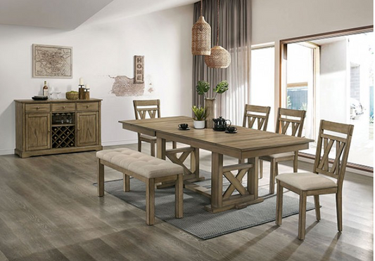 Templemore 6-Piece Rustic Double Leaf Dining Set