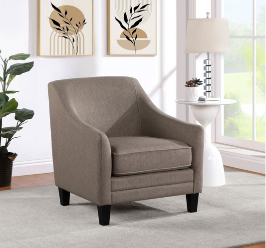 Liam Upholstered Sloped Arm Accent Club Chair Camel