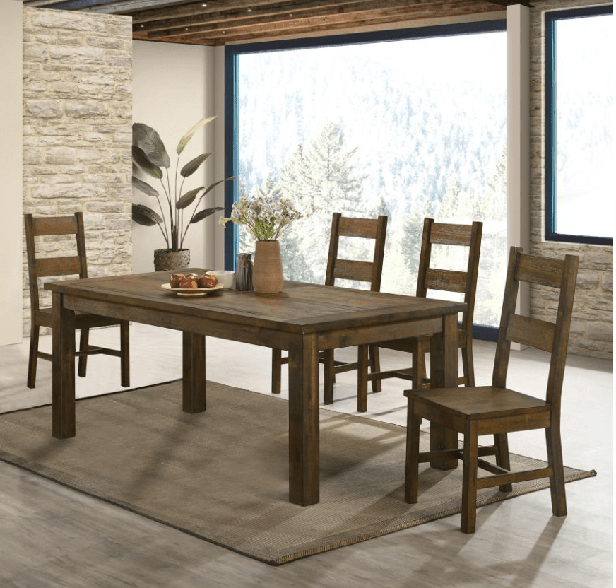 Coleman 5-Piece Dining Set Rustic Golden Brown
