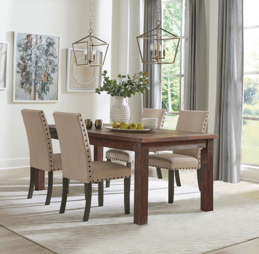 Coleman 5-Piece Dining Set Rustic Golden Brown