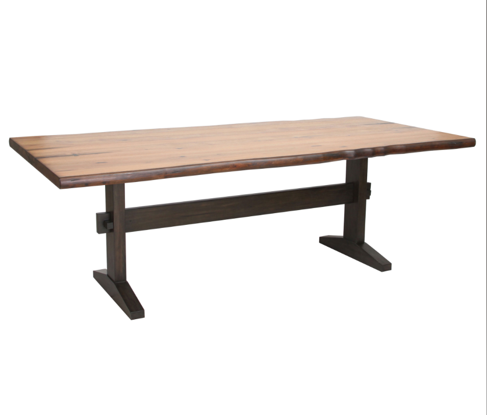 Bexley Rectangular Live Edge Dining Set Natural Honey and Espresso