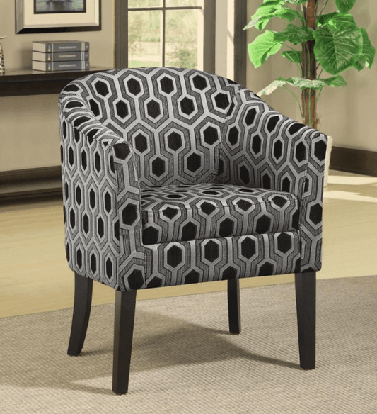 Jansen Hexagon Patterned Accent Chair Grey and Black