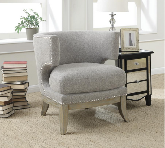 Jordan Dominic Barrel Back Accent Chair Gray and Weathered Grey