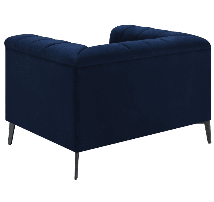 Chalet Transitional Navy Blue Velvet Chair