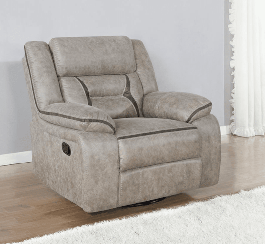 Greer Upholstered Tufted Back Glider Recliner - Taupe