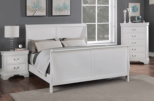 Norah Classic White King Sleigh Bed