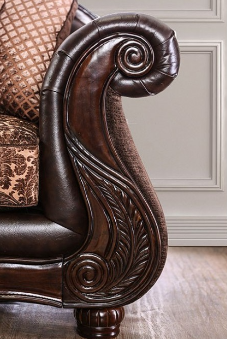 Elpis Traditional Chenille Sofa w- Victorian Print