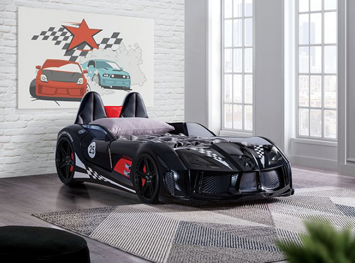 Trackster Race Car Novelty Bed - Black