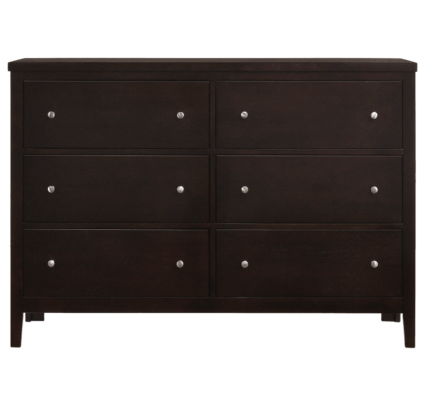 Carlton Collection 6 Drawer Cappuccino Finish Dresser