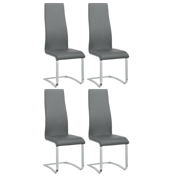 Montclair High Back Dining Chairs Gray And Chrome Set Of 4