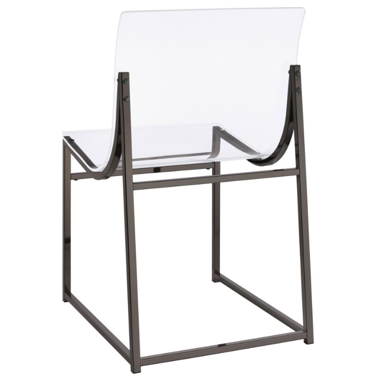 Adino Acrylic Dining Side Chair Clear And Black Nickel Set Of 2