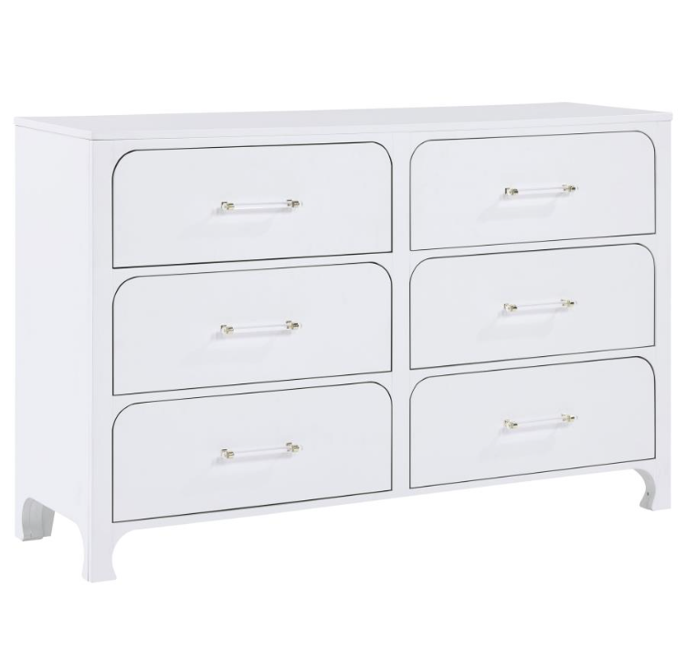 Anastasia 6-drawer Dresser - Pearl White