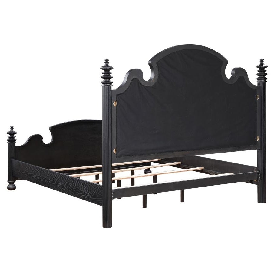 Celina Eastern King Bed With Upholstered Headboard Black And Beige
