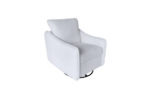 Madia Boucle Upholstered Swivel Glider Chair - Vanilla