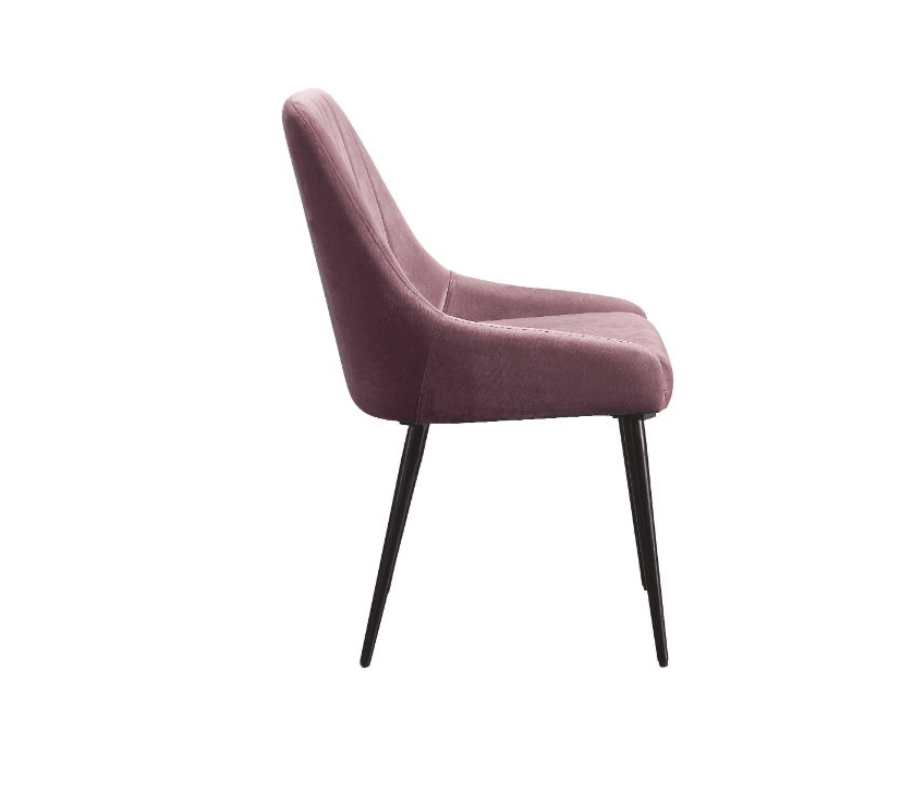 ACME Caspian Side Chair, Pink Fabric & Black Finish 74012 Set of 2