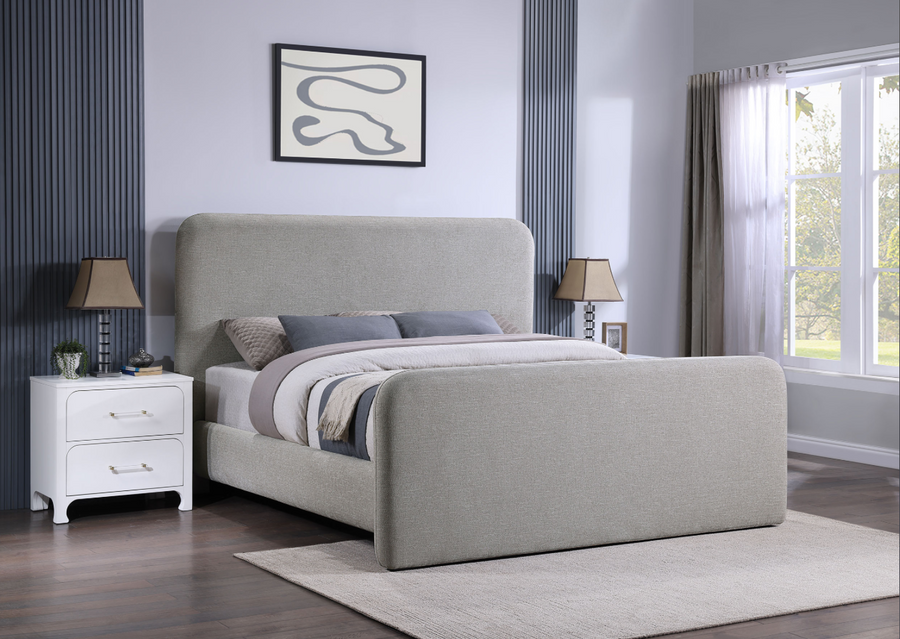 Wren Upholstered Eastern King Platform Bed Grey