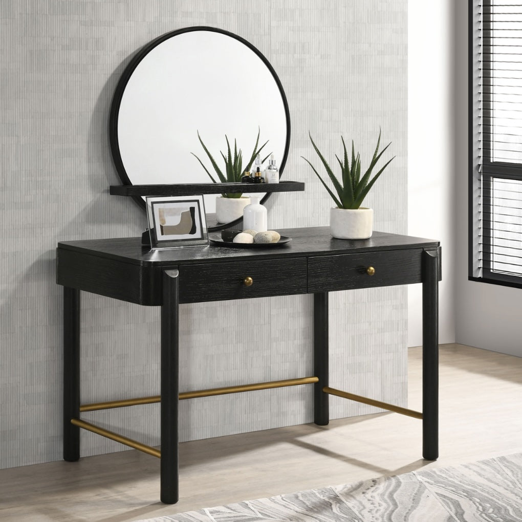 Arini 2-Drawer Vanity Desk Makeup Table Black