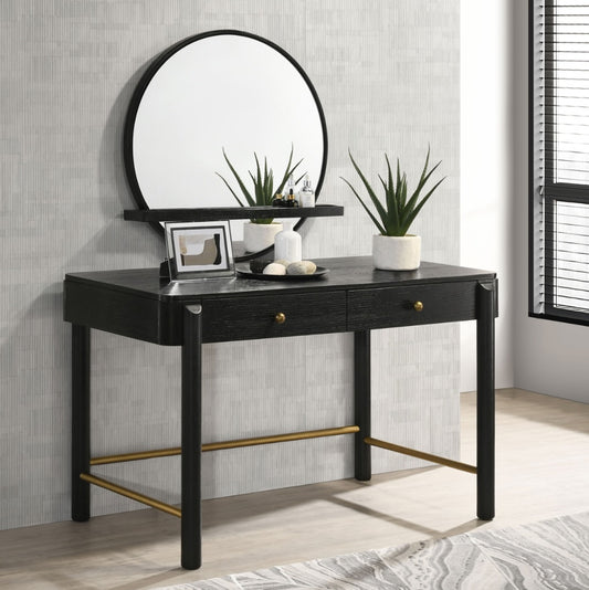 Arini 2-Drawer Vanity Desk Makeup Table Black