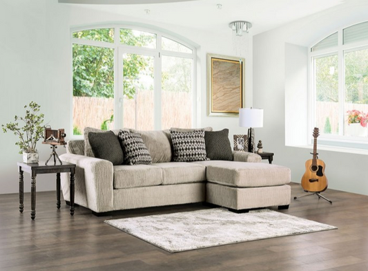 Eastcote Transitional Chenille Sectional - Light Mocha