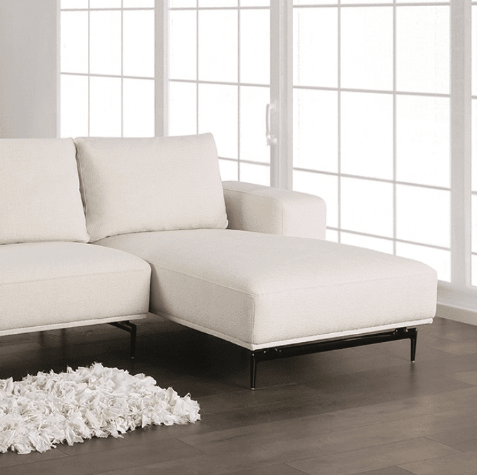 Baerum Contemporary Chenille Sectional - White